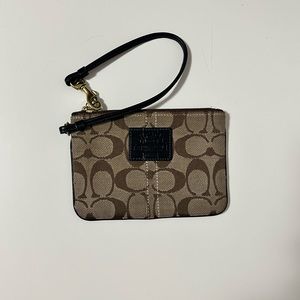 Coach Signature Canvas Wristlet